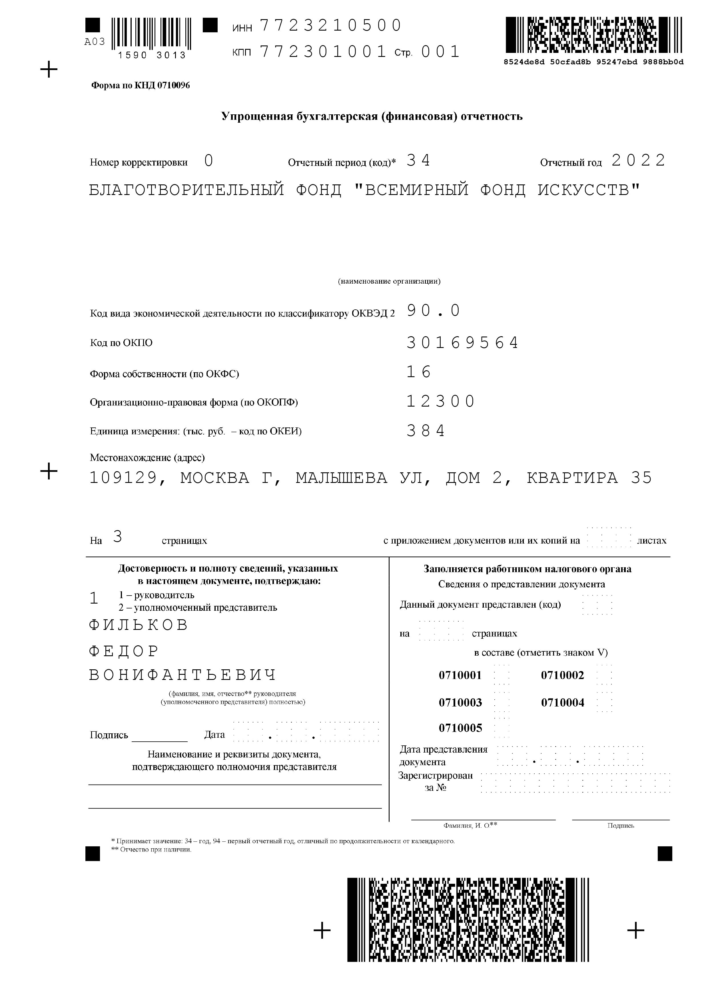 Бухгалтерская отчетность за 2022 год 1 1